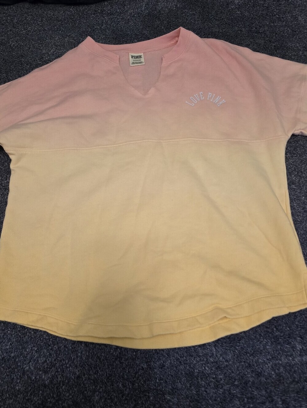 Victoria’s Secret PINK Love Pink Ombre Sweatshirt Pink Yellow Size Small